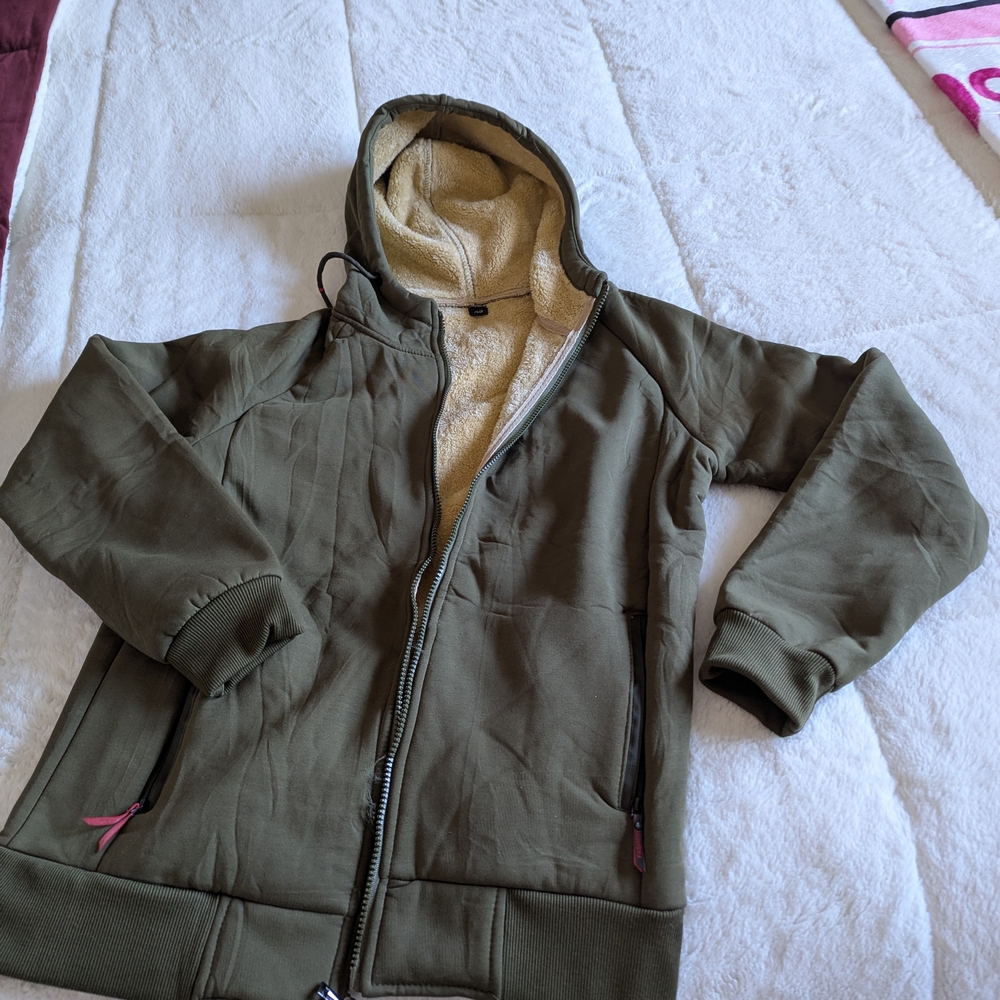 Womans Olive Green Hooded Jacket